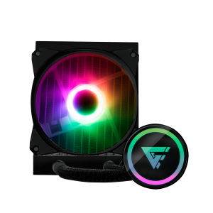 ENFRIAMIENTO LÍQUIDO GAME FACTOR LQG500, 120MM, RGB, 150W, 1 FAN 120mm, NEGRO